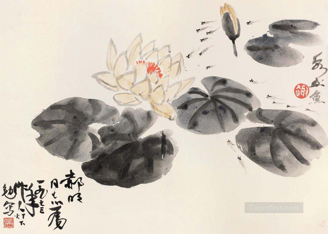 Wu zuoren waterlily pond old China ink Oil Paintings